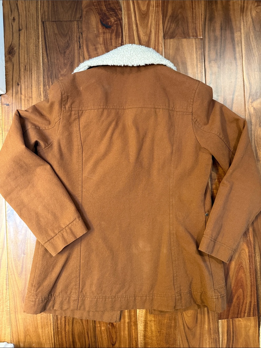 Pendleton Brown Utility Jacket with Removable Cream Shearling Collar, Small - Picture 4 of 13